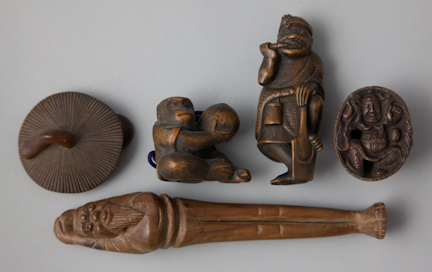 TWO JAPANESE IVORY NETSUKE both