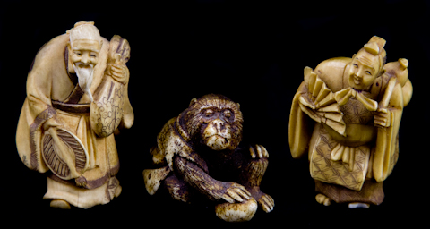 THREE JAPANESE NETSUKE the first of