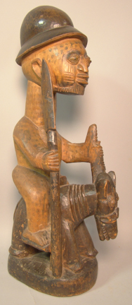 YORUBA EQUESTRIAN CARVED FIGURE the