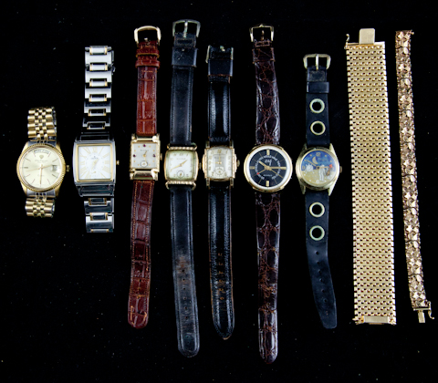 SEVEN ECLECTIC WATCHES VERMEIL