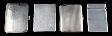 THREE ENGLISH SILVER CIGARETTE