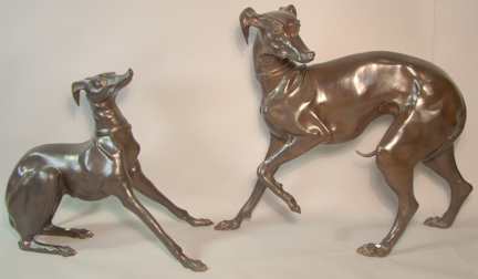 MAITLAND SMITH TWO BRONZE LURCHERS 1479e4