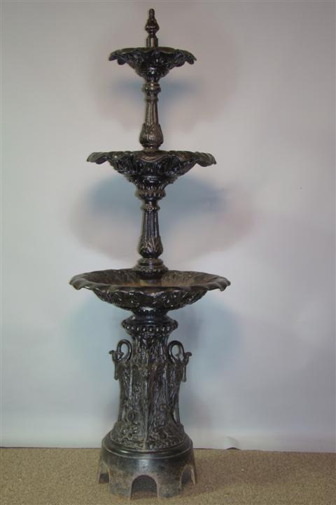 CAST IRON THREE TIER FOUNTAIN WITH