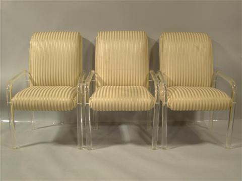 SET OF SIX LUCITE ARMCHAIRS LEON