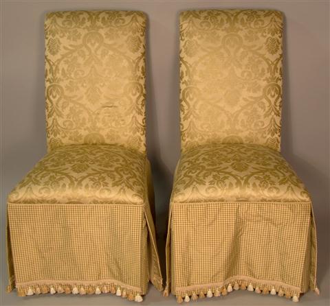 PAIR OF UPHOLSTERED PARSON'S CHAIRS