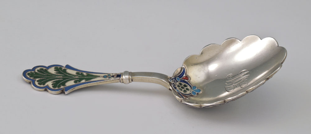 A FINE RUSSIAN SILVER ENAMEL SPOON  147a9d