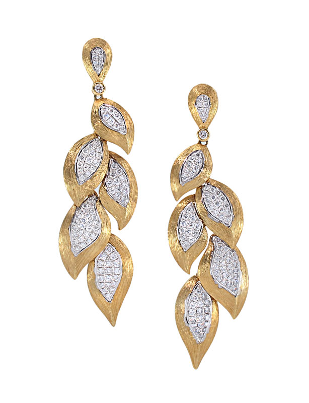 18K 2.50 CTW DIAMOND DANGLE LEAF