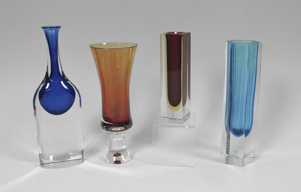 4 PIECE CENEDESE MURANO GLASS VASES  147b29