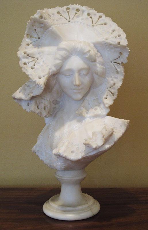 ALABASTER BUST OF A MAIDEN SIGNED 147b50
