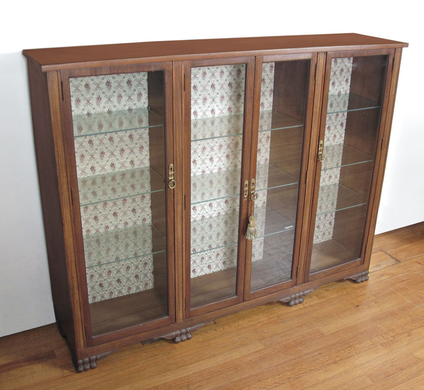 FOUR DOOR BOOKCASE CABINET: Four glass
