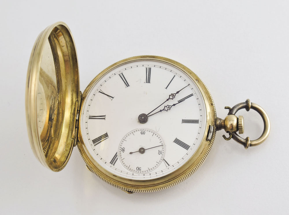 ANTIQUE 14K GOLD KEY WIND POCKET WATCH