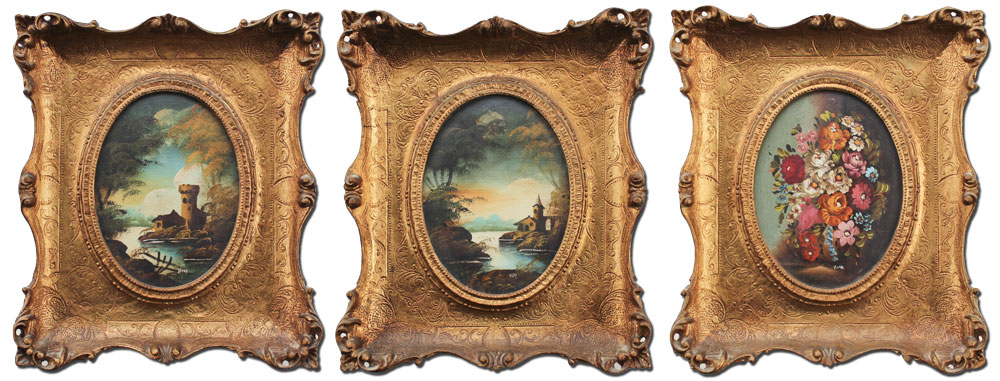 3 GILDED AND CARVED ITALIAN FRAMES: