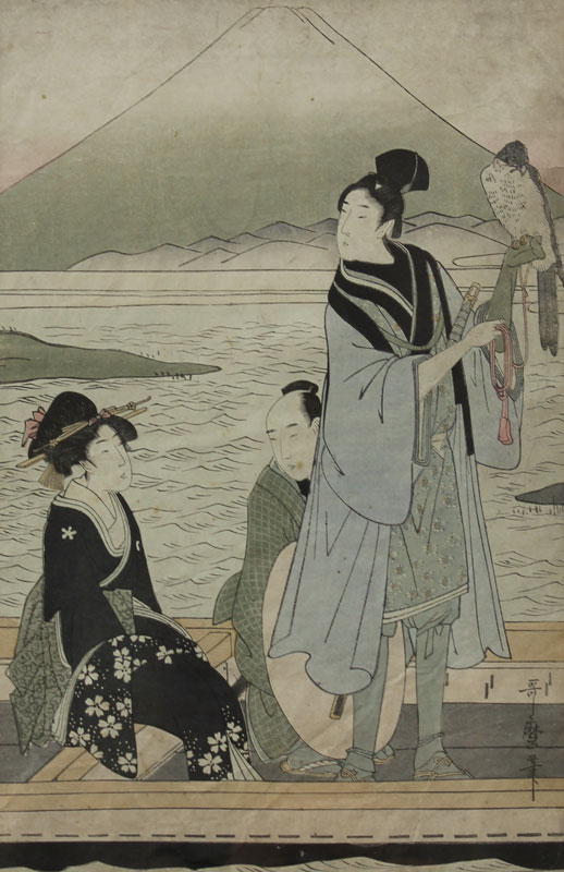 JAPANESE WOODBLOCK DEPICTING FIGURES