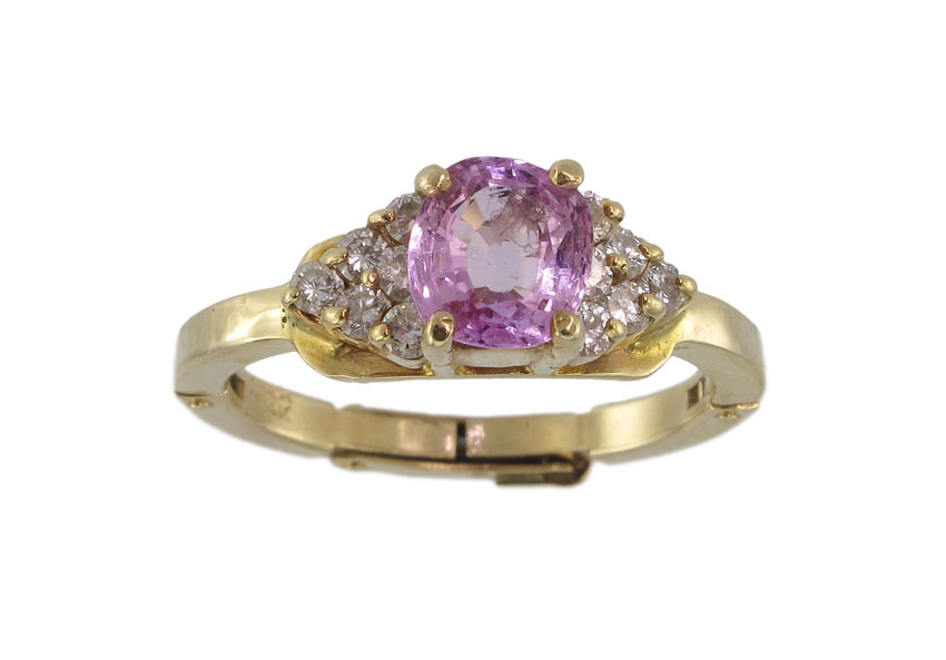 1.5CT PINK SAPPHIRE & DIAMOND 14k