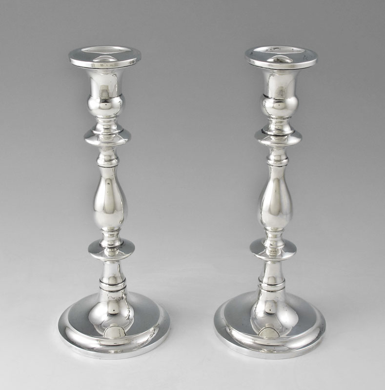 PAIR OF WEIGHTED STERLING CANDLESTICKS: