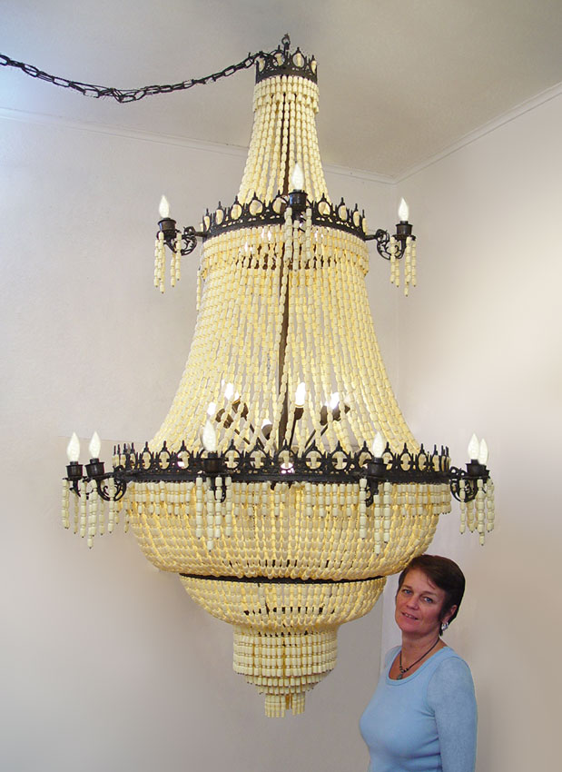 PALATIAL 7 FT TALL 6 TIER CHANDELIER