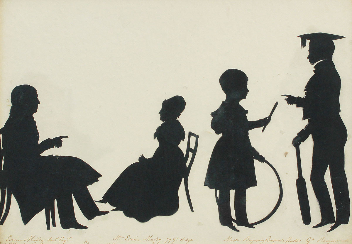 19th C. SILHOUETTE GROUPING: Edwin