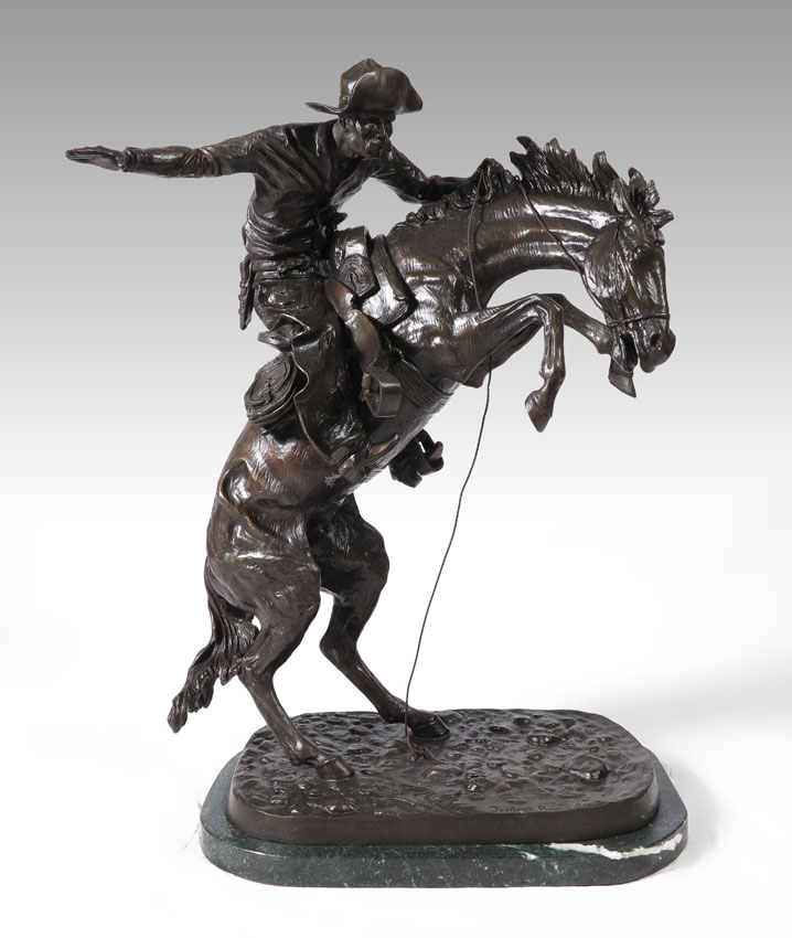 LARGE ''BRONCO BUSTER'' BRONZE