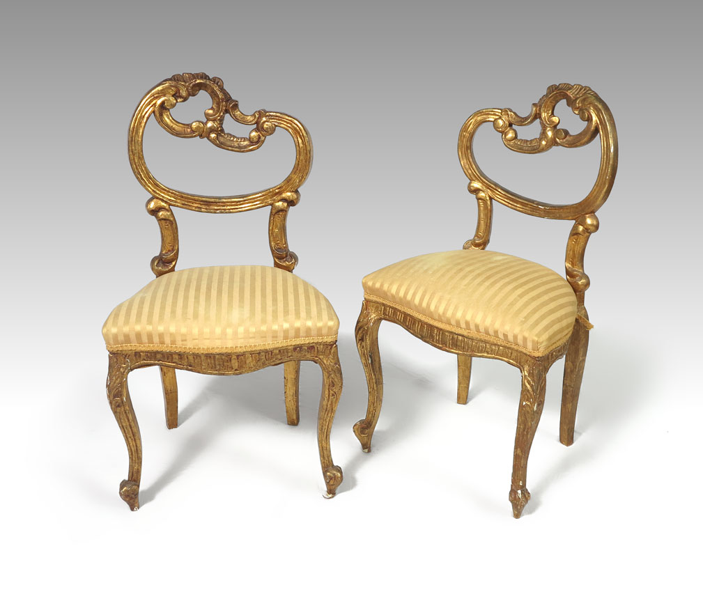 PAIR GOLD GILT ASYMMETRICAL PARLOR