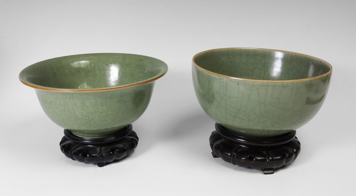 2 PIECE CHINESE CRACKLE CELADON