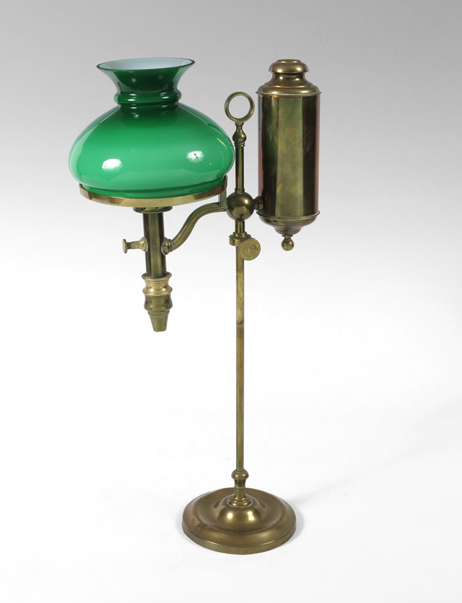BRASS STUDENT'S LAMP: Lamp with