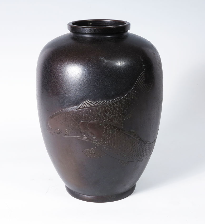 SIGNED HOUN JAPANESE BRONZE VASE 147cda