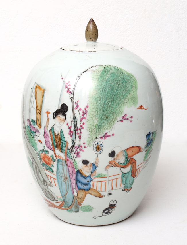 CHINESE COVERED JAR Polychrome 147cf4
