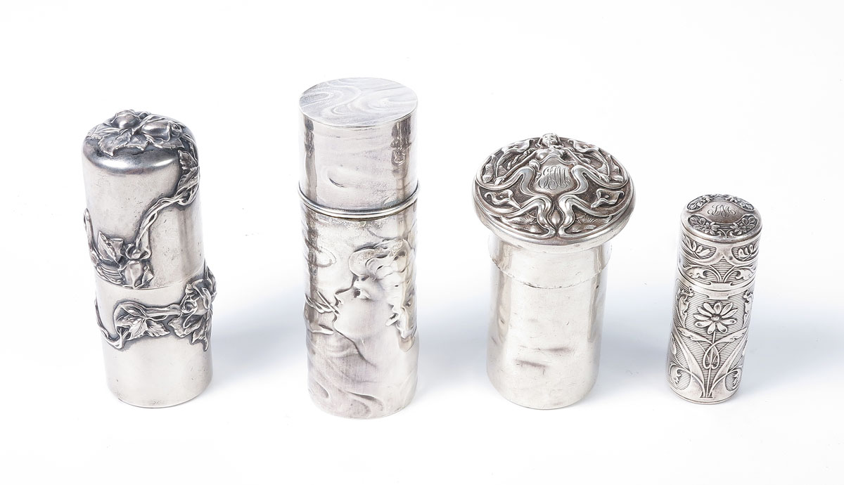 4 ART NOUVEAU STERLING CONTAINERS  147d52