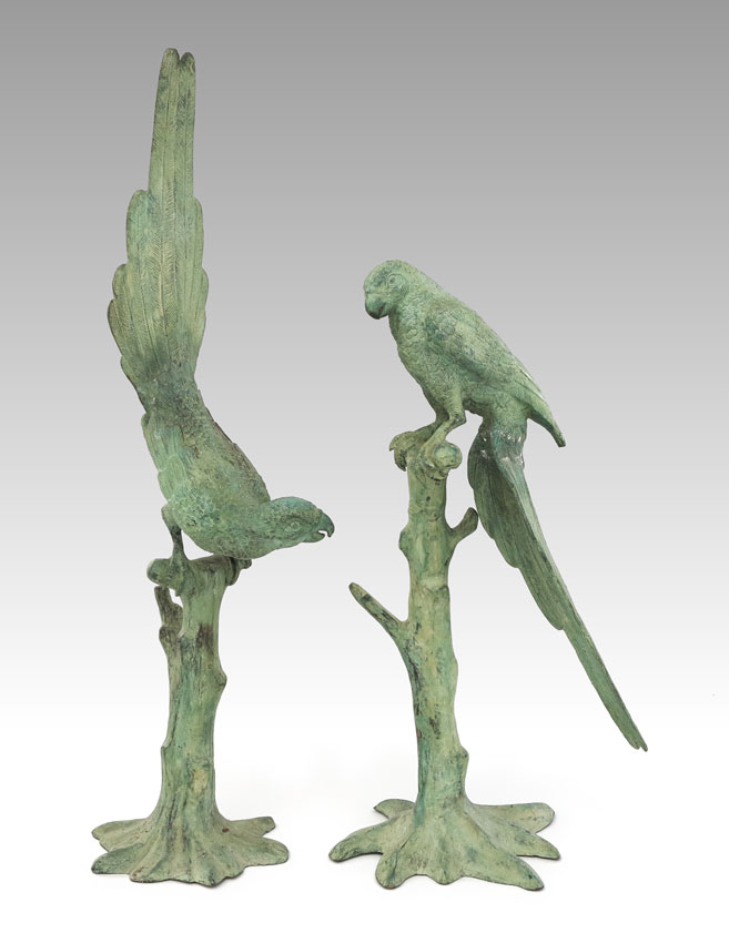 PAIR OF PATINATED BRONZE PARROT 147d66