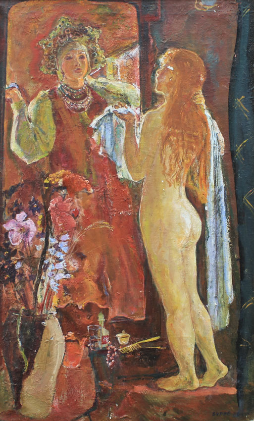 RUSSIAN PAINTING OF A NUDE SIGNED 147da5