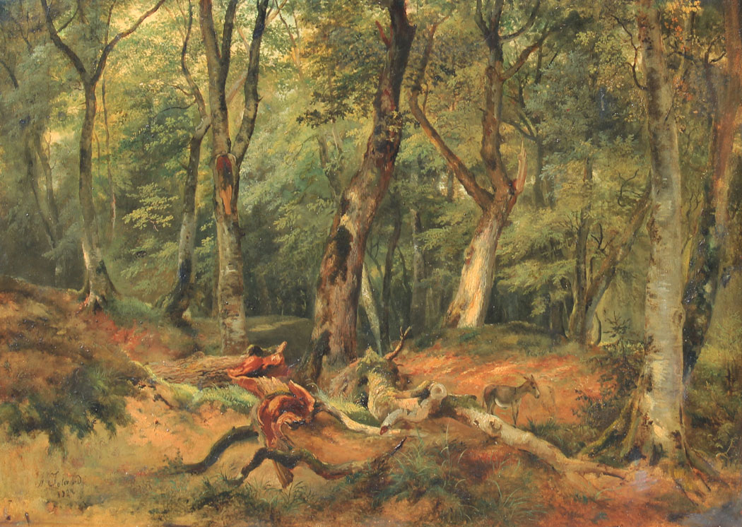 VERY GOOD 19TH CENTURY FOREST INTERIOR 147daf