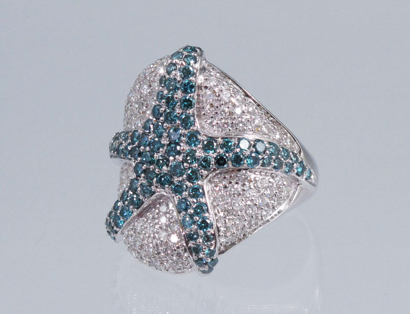 18K BLUE DIAMOND STARFISH GOLD 147df4