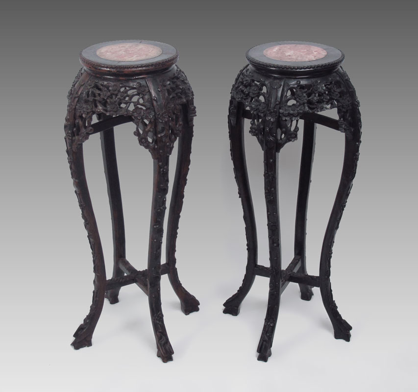 PAIR CHINESE CARVED JARDINIERE 147e10