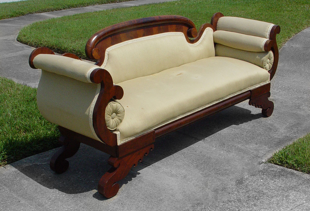 AMERICAN EMPIRE PERIOD SOFA: Carved