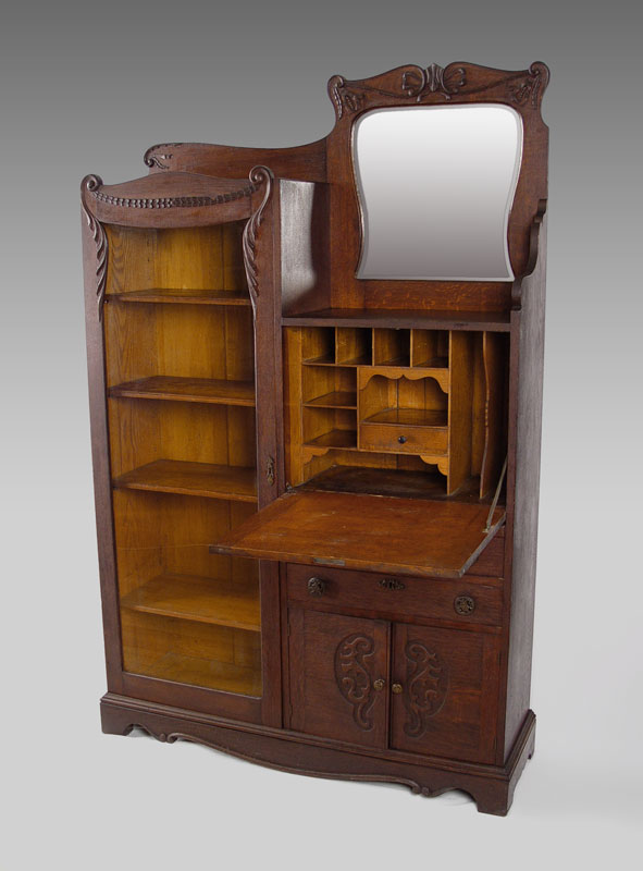 LATE VICTORIAN OAK SIDE BY SIDE SECRETARY