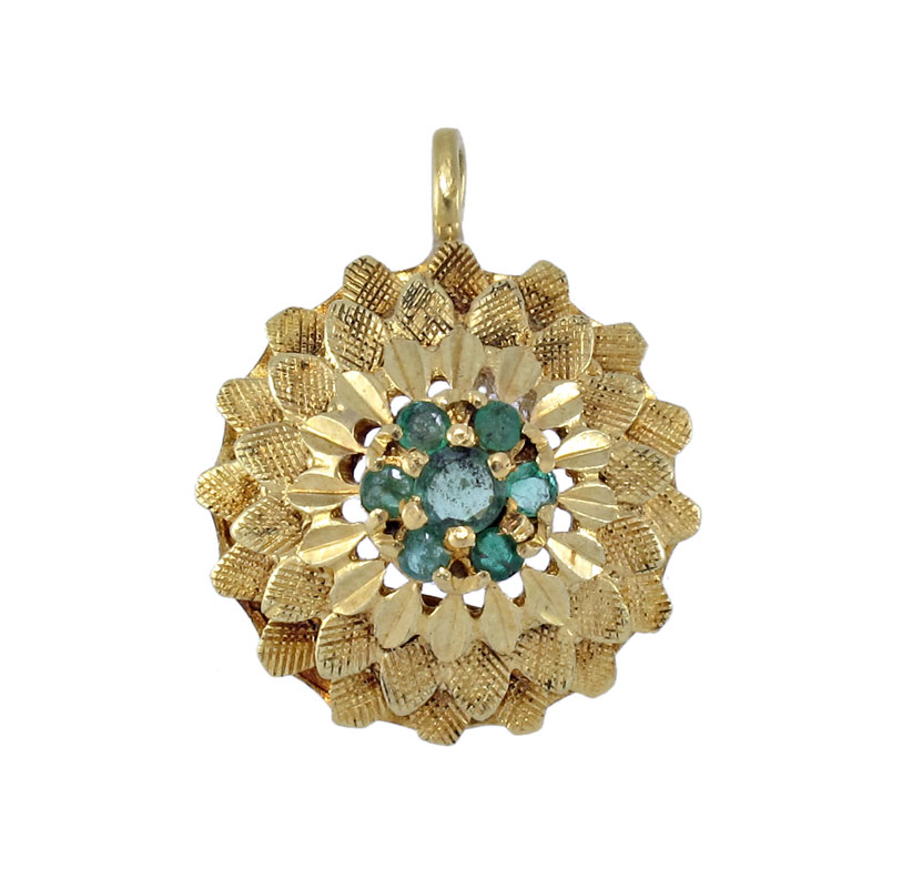 18K GOLD EMERALD PENDANT 18K yellow 147eed