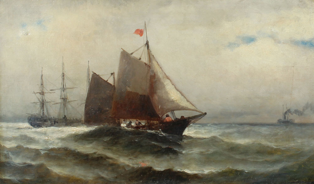 19TH C MARITIME SCENE WITH SAILING 147ef4