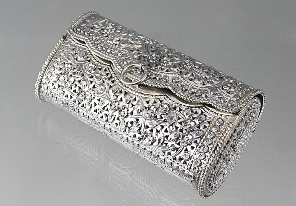 RETICULATED AND FLORAL EMBOSSED STERLING