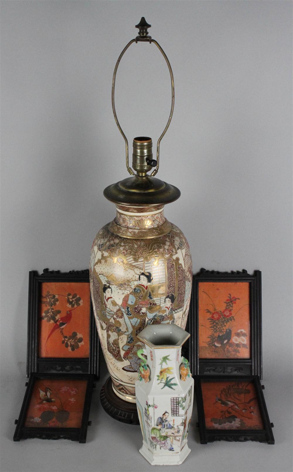 JAPANESE SATSUMA BALUSTER VASE