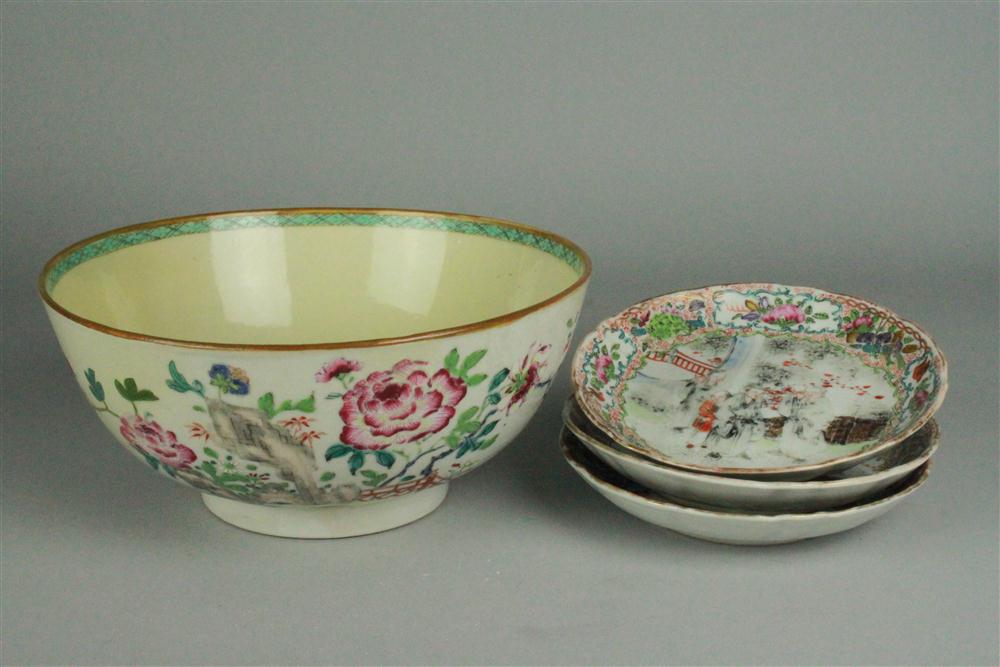 CHINESE FAMILLE ROSE PUNCH BOWL