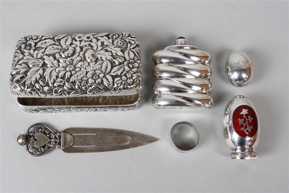 FIVE SMALL SILVER LADY'S ACCESSORIES