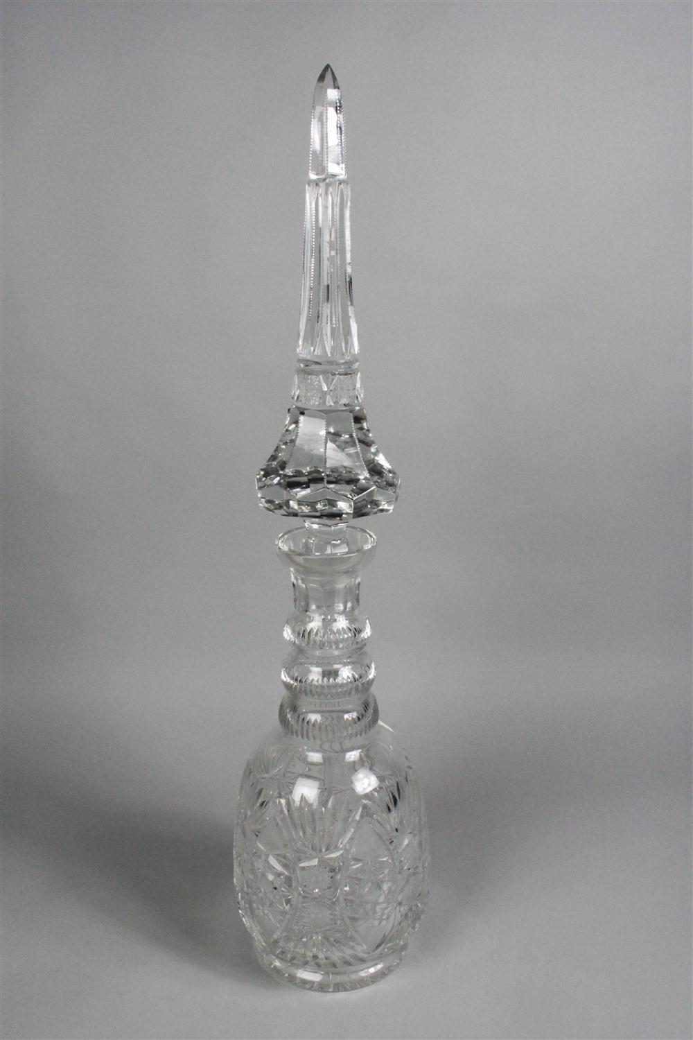 ONE MASSIVE CUT GLASS DECANTER 14803b