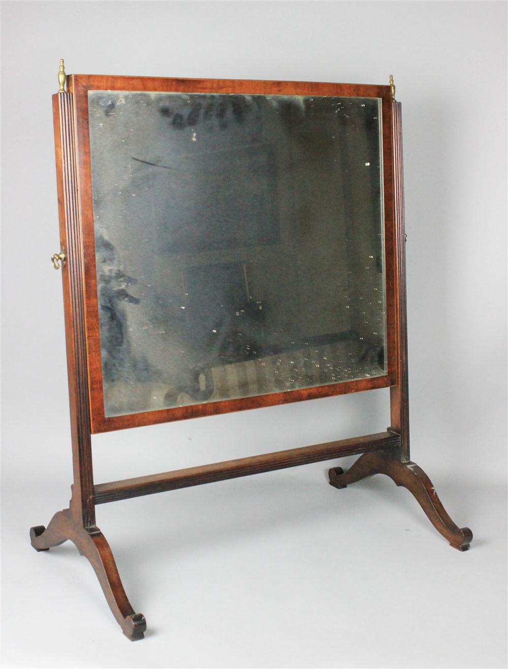 ANTIQUE ENGLISH MAHOGANY TOILET MIRROR