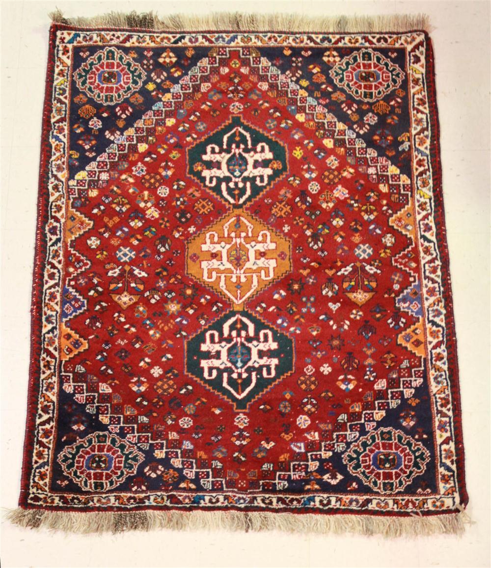 SHIRAZ THREE MEDALLION WOOL RUG