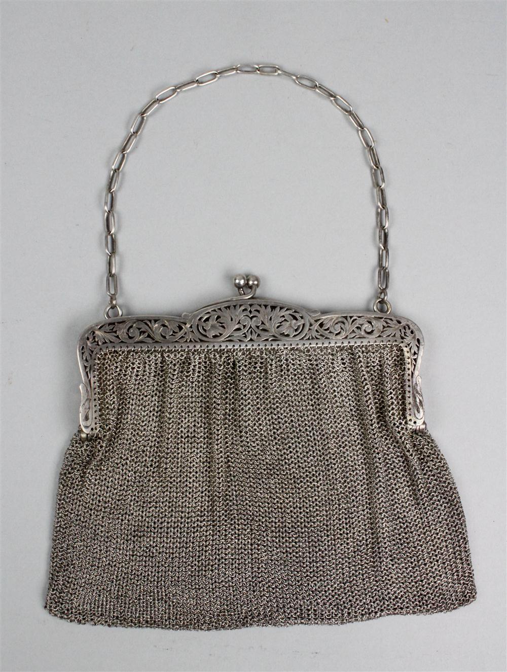 AMERICAN MESH EVENING BAG with plated