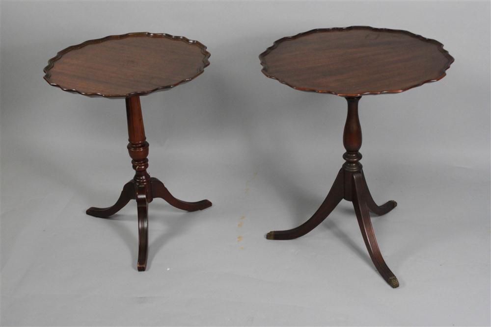 TWO CHIPPENDALE STYLE PIECRUST TABLES