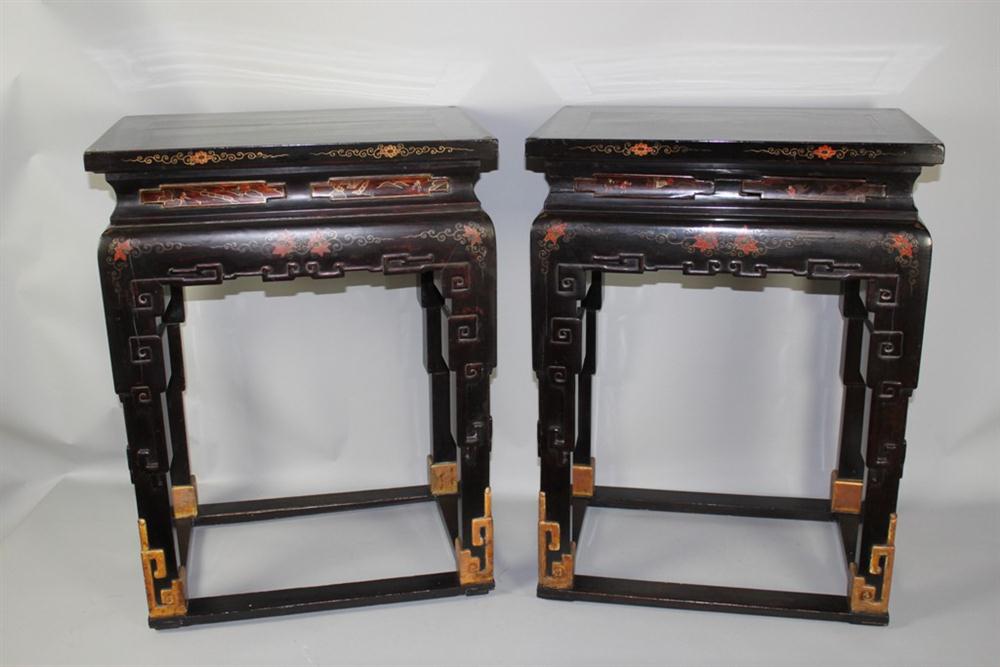 PAIR OF CHINESE EXPORT BLACK LACQUER 14816b