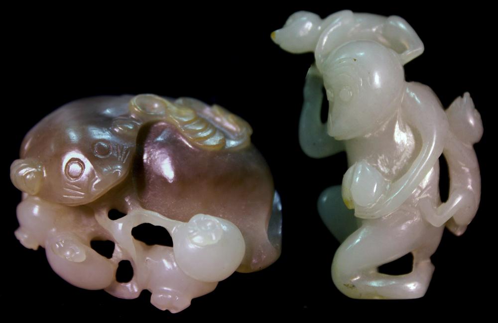 TWO CHINESE JADE CARVINGS the first