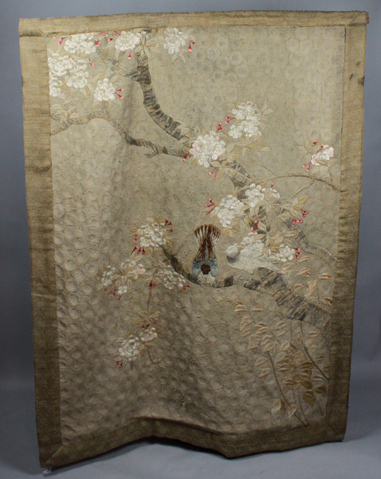 ANTIQUE JAPANESE SILK STRING TAPESTRY