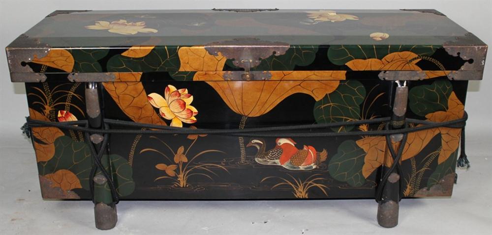 JAPANESE POLYCHROME LACQUER STORAGE 1481df